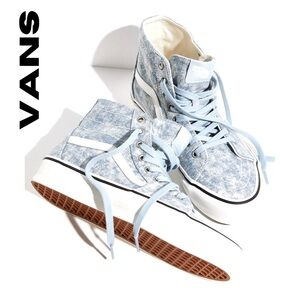 🎉Host Pick🎉 Vans denim destroy Sk8-Hi tapered sneakers size 9.5